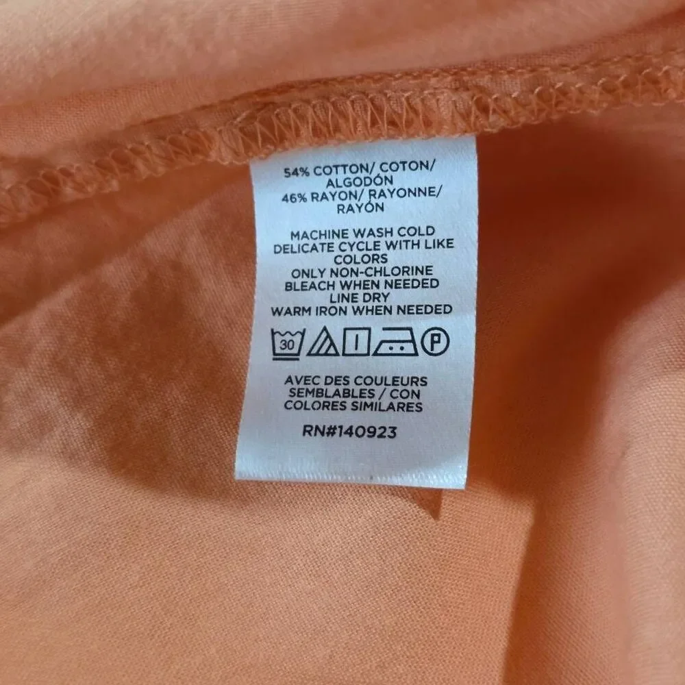 LOFT Outlet Peach Peplum Blouse Tie Neck Puff Sleeve S